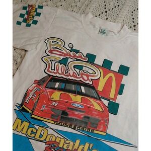 Vtg 90s Kudzu NASCAR AOP Bill Elliott McDonalds Racing Shirt Mens M Double Sided